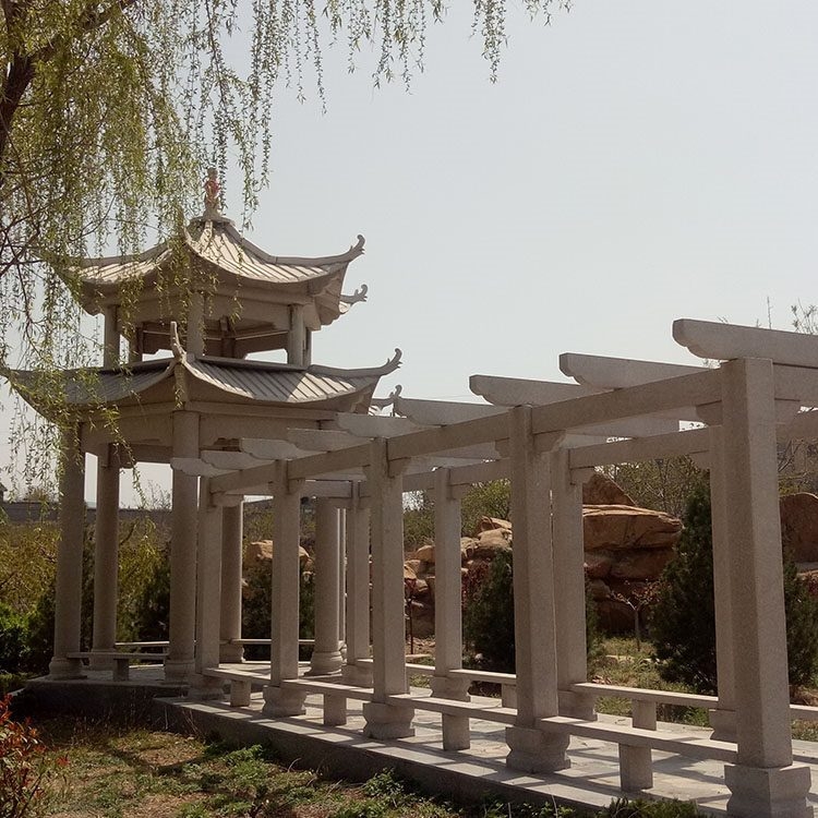花崗巖石亭子長(zhǎng)廊